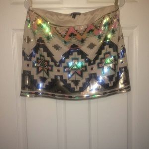 Express M Aztec sequin skirt